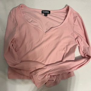 Light Pink V Neck Top